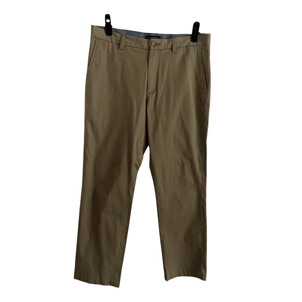 Banana Republic Men SZ 34 x 30 Khaki Dark Tan Tapered Leg Aiden Chino Pants
